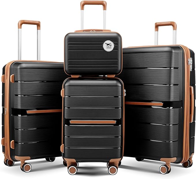Campfun Luggage 4 Piece Sets, Expandable Carry On Luggage Set Hardshell PP by Campfun