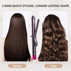 1 1/4 Inch Curling Iron, Ceramic Coated Hair Curling Wand, Rapid 430°F Heating, Temperature LED Display, 6 Temperature Settings, 60 Minutes Auto-Off, Red