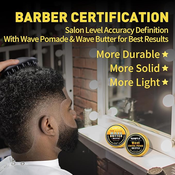 Wave Pomade Hair Twist Sponge Brush Twist Styler for Black Men, Washable Afro Curl Sponge Racket for Barbers & Daily Use, Ideal for Curly, Rubber Large Tooth Brush Hair Pomade Styling Set