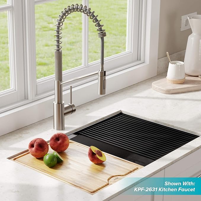 KRAUS Kore Workstation 27-inch Undermount 16 Gauge Stainless Kitchen Sink - Image 2