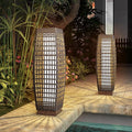 Grand patio Outdoor Floor Lamp Solar Powered Lantern Water-Resistant Wicker by GrandPatio