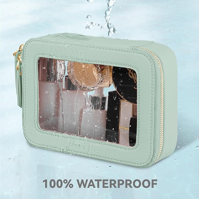 Prite Clear Makeup Bag Cosmetic Organizer Case Waterproof Travel Toiletry Bag - Image 5