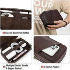Electronic Organizer Case Tech Kit, Top Grain Leather Handmade, Portable - Image 6