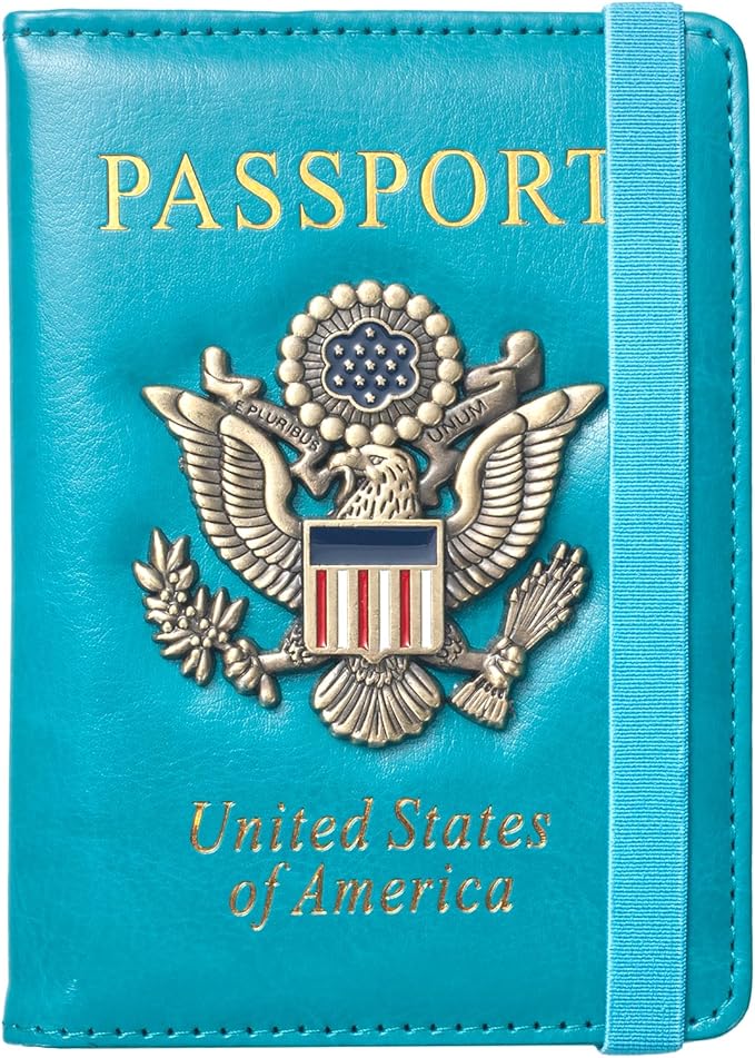 Passport Holder for Travel Men, RFID Blocking Passport Wallet Cover Case by Coowayze