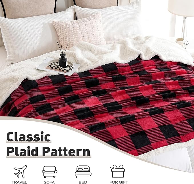 PU MEI Sherpa Fleece Throw Blanket 80" x 90" Reversible Plush Fluffy Large Big - Image 4