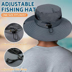 PFFY Sun Bucket Hats for Men Women 3” Wide Brim UPF 50+ Fishing & Beach Hat - Image 4
