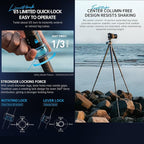 FALCAM TreeRoot F38 Quick Lock Camera Carbon Fiber Travel Tripod Max Payload - Image 5