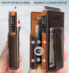 Airtag Wallet for Men, with Money Clip 10 Cards Metal Case Smart Slim Pop Up - Image 3