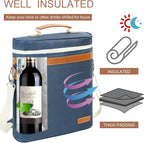 ZORMY 3 Bottle Insulated Wine Tote Cooler Bag, Portable Carrier - Image 2