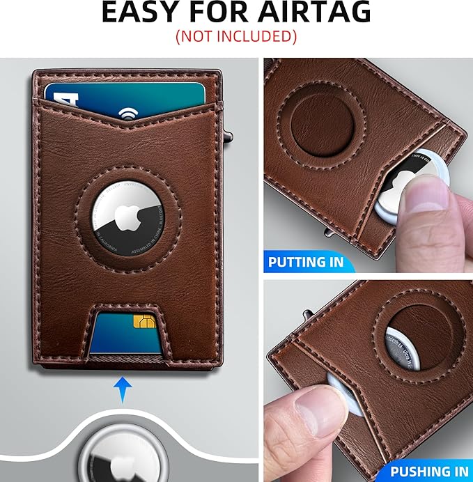 Airtag Wallet for Men, with Money Clip Gift Boxed, Slim Front Pocket Wallet - Image 4