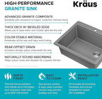 KRAUS Bellucci 25-inch Granite Workstation Drop In Top Mount Single Bowl - Image 15