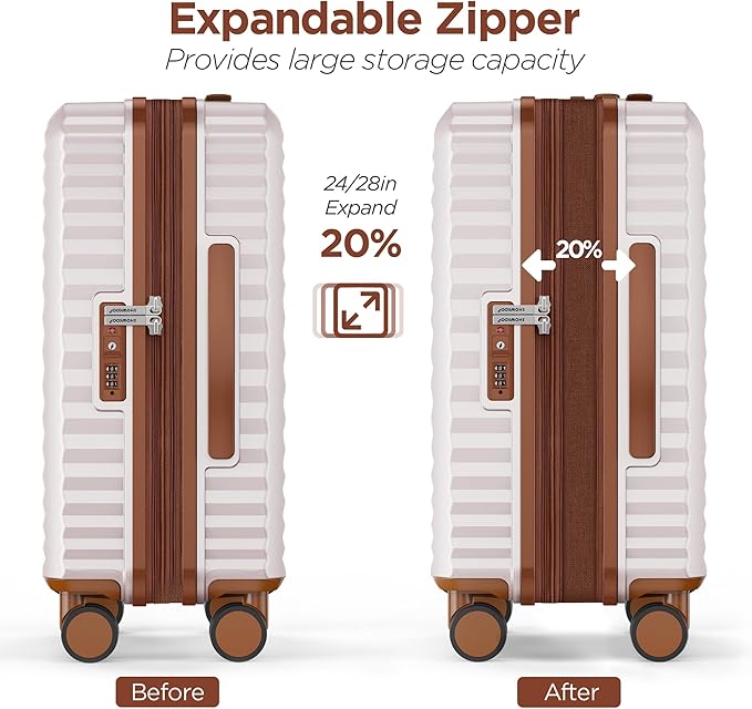 SHOWKOO Suitcase Hardside Expandable Luggage Set, Suitcase - Image 7
