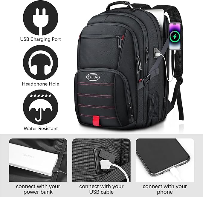 50L Travel Backpack, Extra Large Backpack, Laptop Backpack - Image 3