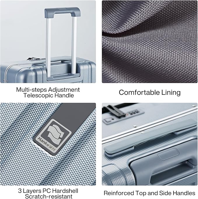 Hanke 20 Inch Carry On Luggage Hard Shell Suitcases - Image 7