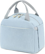 Bluboon Lunch Bag for Women Men Cute Corduroy Lunch Tote Bags Reusable by BLUBOON