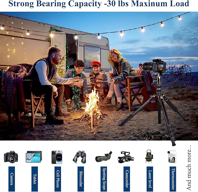 77" Aluminum Camera Tripods & Monopods, Victiv Compact Travel Tripod - Image 3