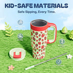24 oz Metal Tumbler Cup for Girls: Easy Grip Handle, Leak-Proof when Sealed - Image 5