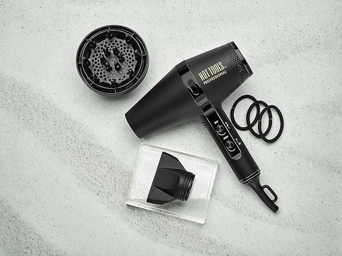HOT Tools Pro Artist Black Gold Infrared Ionic™ Salon Dryer | Fast Drying, Styling and Smooth Results (Black)