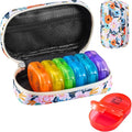Serfeymi Weekly Travel Pill Organizer 2 Times A Day AM PM Upgraded Rainbow Pill by Serfeymi