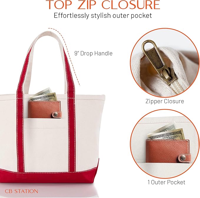 CB STATION Medium Classic Canvas Tote Bag - Image 3