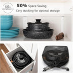 Kitchen Academy Removable Handle Induction Pots and Pans Set - Image 5