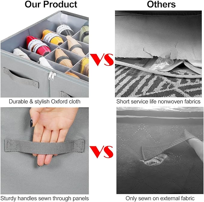 Shoe Organizer for Closet, Foldable Shoe Box - Image 6