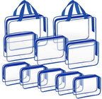 TISRATOK 10 PCS Clear Travel Makeup Toiletry Bag, Plastic PVC Cosmetic TSA by TISRATOK