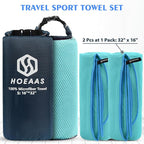 HOEAAS 2 Pack Microfiber Camping Towels, Quick Dry Towel, Super Absorbent Ultra - Image 2
