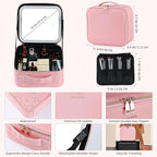Travel Makeup Bag with LED Mirror – Waterproof Cosmetic Train Case with - Image 3