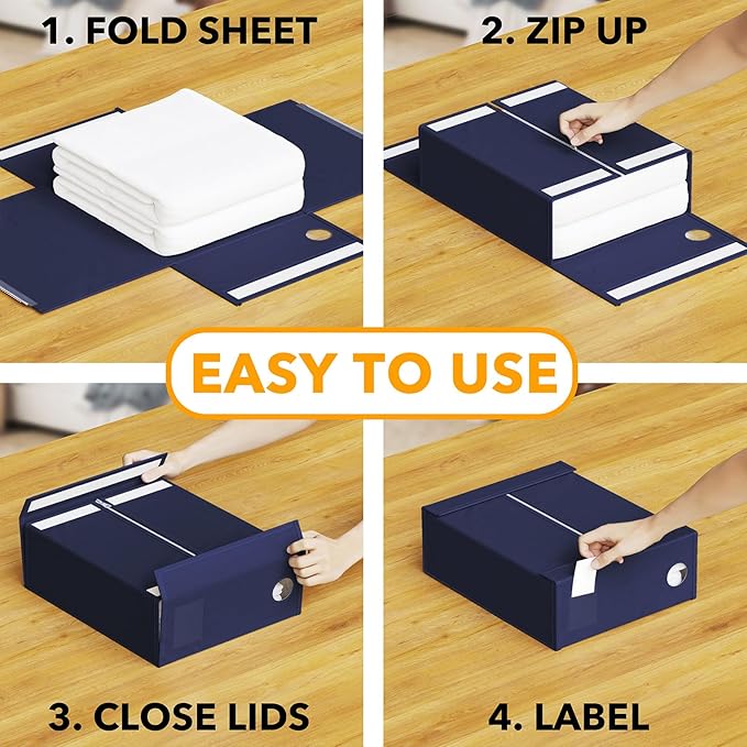 SpaceAid 8 Pack Bed Sheet Organizers and Storage, Foldable Sheet Organizer - Image 3