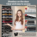 12 Pocket Over the Door Shoe Organizer, Reusable Breathable Large Mesh Bag - Image 4
