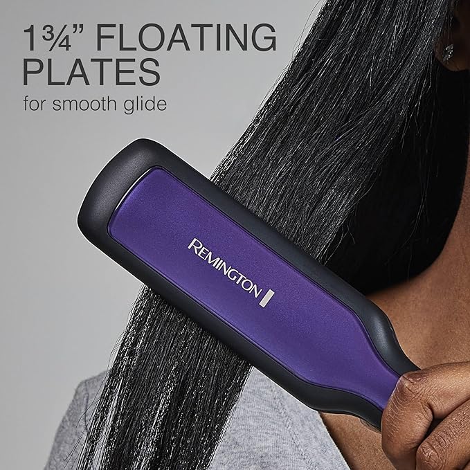 Remington 1 3/4" Flat Iron, Hair Straightener with Anti-Static Technology, 30-Second Heat Up & 60 Minute Auto Shut-Off, 30% Longer Ceramic Floating Plates, Titanium + Ceramic Coating
