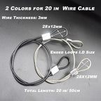 10 pcs 20 inch 3mm Thickness Stainless Steel Wire Cable - Image 3