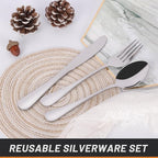4 Picec Travel Utensils Camping utensils Travel Silverware Set - Image 4