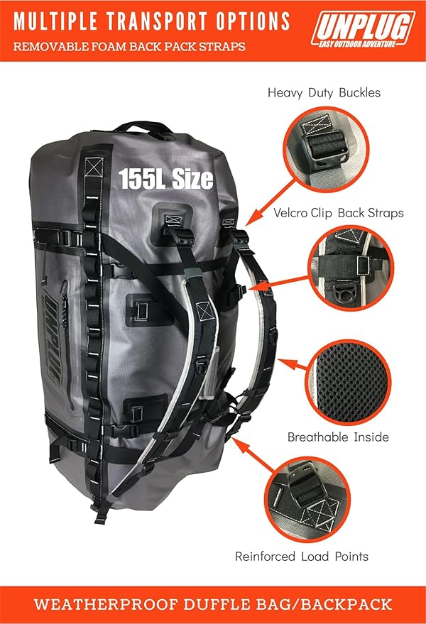 UNPLUG Waterproof Bags for Travel -1680D Heavy Duty Waterproof Duffel Bag for - Image 4