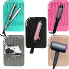 11" X 7.5" Large Heat Resistant Travel Mat for Curling Irons Flat Irons Hair Dryers Hair Straighteners Pad - Silicone Mat for Hair Styling Tools, Salon Hot Tools Mat, Vanity Mat - Ivory White