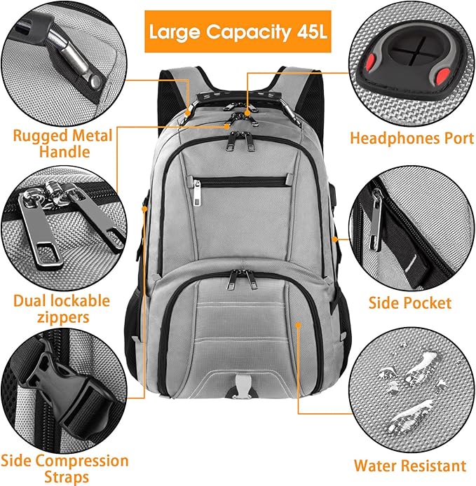 LTINVECK Extra Large 50L Travel Laptop Backpack, Computer bag Backbag - Image 5