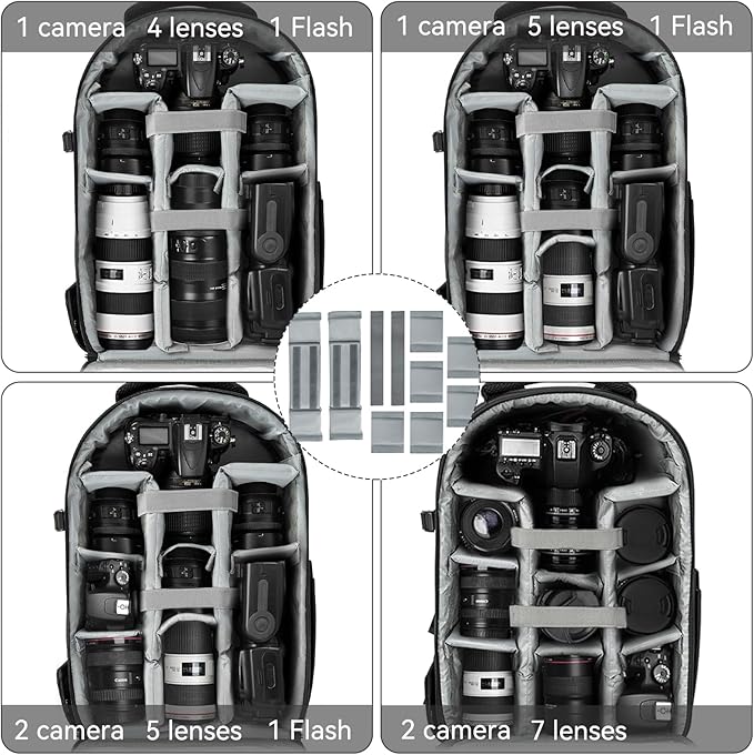 TORIBIO Camera Backpack, Hardshell DSLR Photography Camera Bag, Waterproof Hard - Image 3