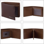 VISOUL Mens Carbon Fiber Leather Bifold Wallet - Image 3