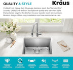 Kraus KHU101-24L Standart PRO 24-inch Undermount 16 Gauge Single Bowl Laundry - Image 4