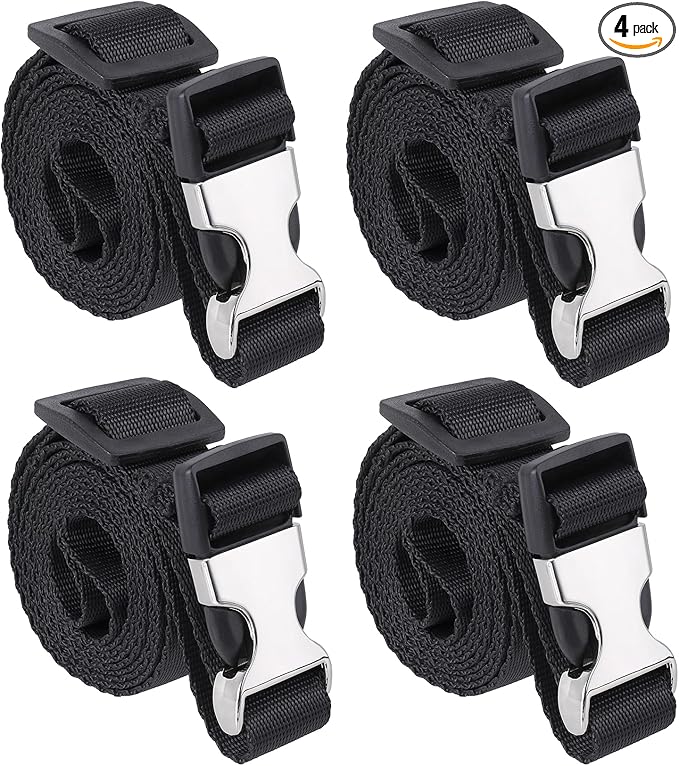 Buckle Straps with Clips, Adjustable Nylon Straps with Buckle, 4 Pack by Masterwise