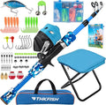 Kids Fishing Pole Set, Telescopic Fishing Rod Reel Combo Kids Starter Kit by THKFISH