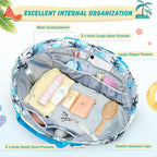 Extra Large Beach Bags for Women, Waterproof Sandproof Beach Tote Bag Zipper - Image 5