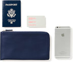Leatherology Navy Blue Slim Zip Travel Wallet - Image 5