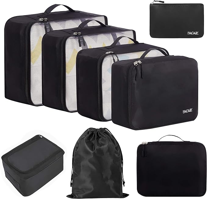 BAGAIL 8 Set Packing Cubes Luggage Packing Organizers by BAGAIL