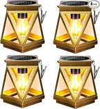 KOOPER Solar Lanterns Outdoor Waterproof, 4 Pack Upgraded Metal Hanging Solar by KOOPER