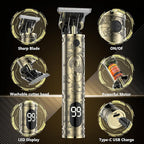 Hair Clippers for Men Cordless Professional Beard Trimmers with LCD Display Electric Grooming Rechargeable Shaver Zero Gapped T/Blade Cutting Kit Gift for Women Men Children