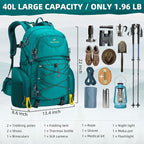 Maelstrom Hiking Backpack, 40L Waterproof Camping Backpack, Men Women Packable - Image 2