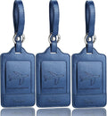 Teskyer Luggage Tags, 3 Pack Premium PU Leather Luggage Tags by TESKYER