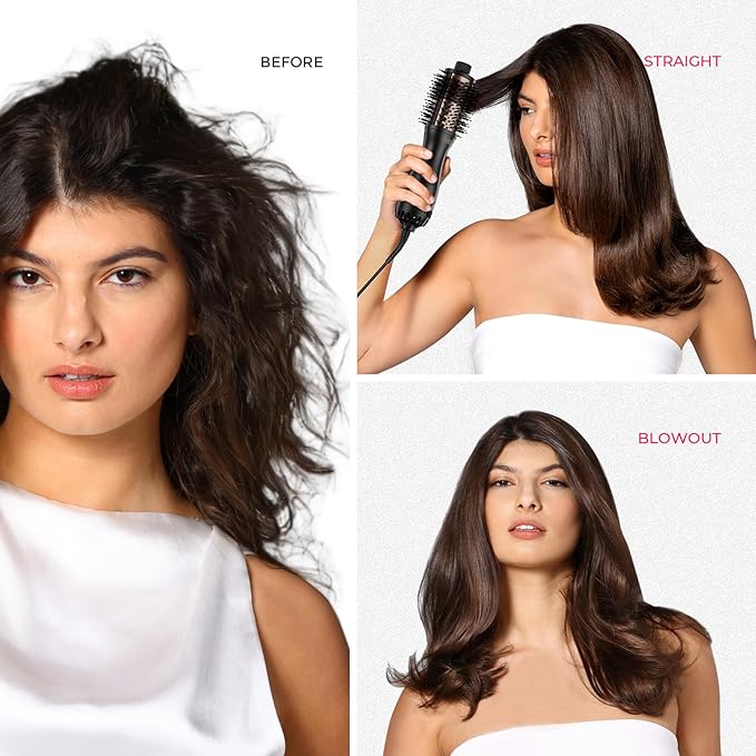 TYMO 2.0 Hair Blow Dryer Brush - Blowout Hot Air Brush, One Step Volumizer, Upgraded 2 Inch Barrel Roller Curling Styler, 3X Faster Drying, 0.6 lb Lightweight, Straightener Curling in One, Black
